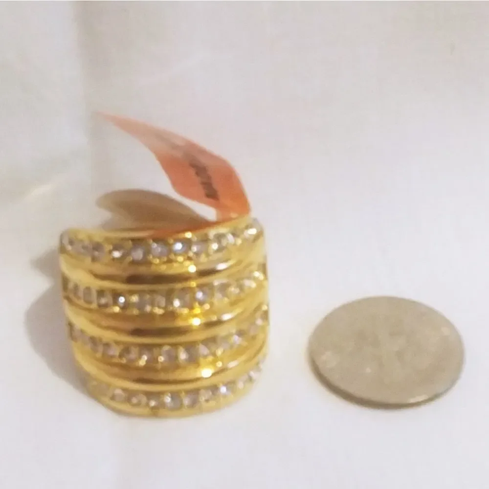 Austrian Crystal Ring in ION Plated YG